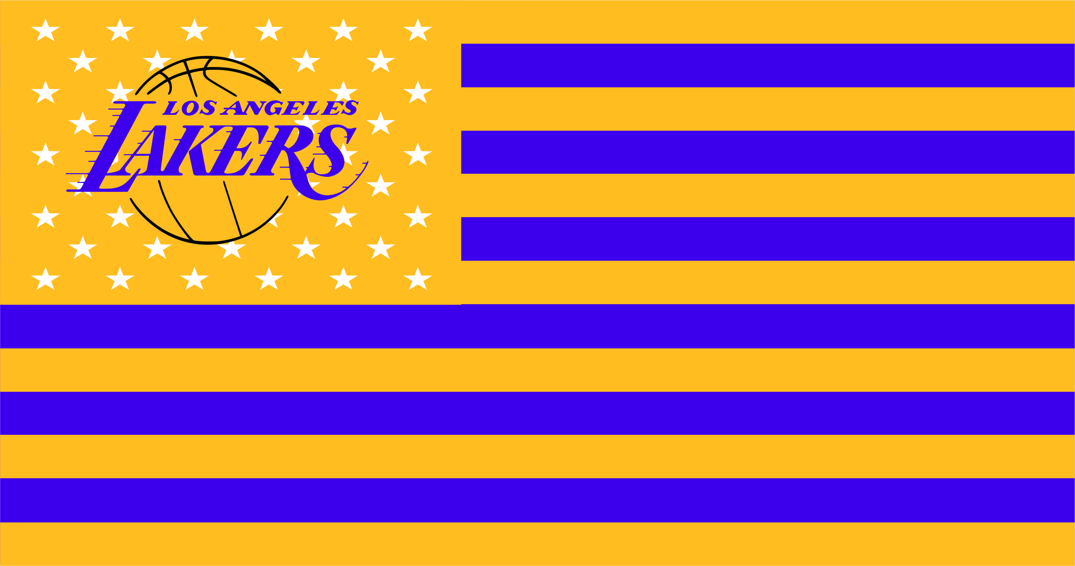 Los Angeles Lakers Flag001 logo vinyl decal